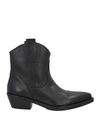 LOLA PERES LOLA PERES WOMAN ANKLE BOOTS BLACK SIZE 7 CALFSKIN