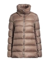 Annie P . Woman Down Jacket Khaki Size 12 Polyamide In Beige