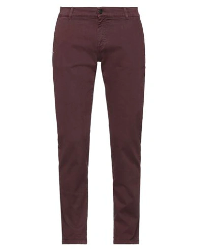 Grey Daniele Alessandrini Man Pants Burgundy Size 31 Cotton, Elastane In Red