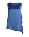 Manila Grace Woman Top Blue Size 6 Silk