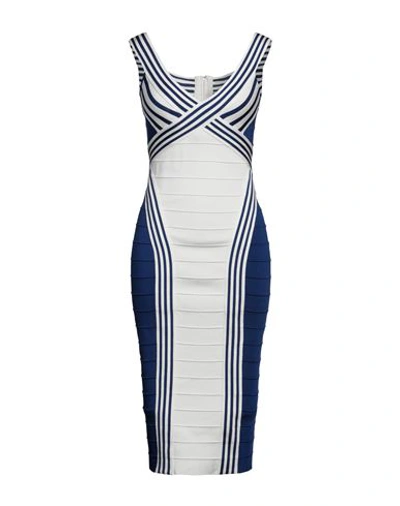 Elisabetta Franchi Woman Midi Dress Blue Size 6 Viscose, Polyamide In Blue