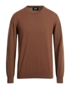 Alpha Studio Man Sweater Brown Size 36 Cashmere