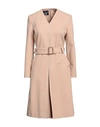 Boutique Moschino Woman Midi Dress Sand Size 4 Polyester, Virgin Wool, Elastane In Beige