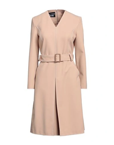 Boutique Moschino Woman Midi Dress Sand Size 4 Polyester, Virgin Wool, Elastane In Beige