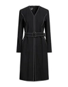 Boutique Moschino Woman Midi Dress Black Size 14 Polyester, Virgin Wool, Elastane In Black