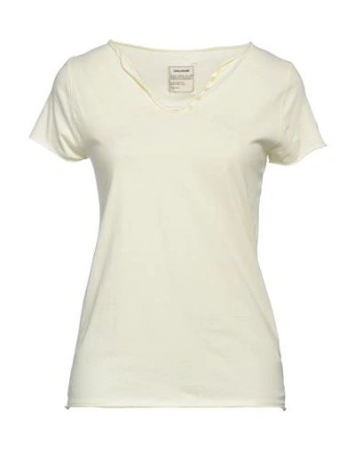 Zadig & Voltaire Woman T-shirt Light Yellow Size S Cotton