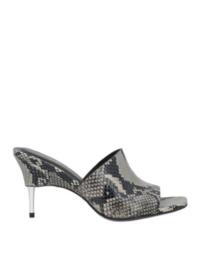 Peter Do Python-embossed Stiletto Mule Sandals In Sage Green
