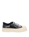 Marni Pablo Leather Low Top Sneakers In Black