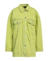 Actitude By Twinset Woman Denim Outerwear Acid Green Size L Textile Fibers In Green