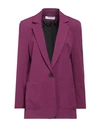 Kaos Woman Blazer Mauve Size 8 Polyester, Viscose, Elastane In Purple