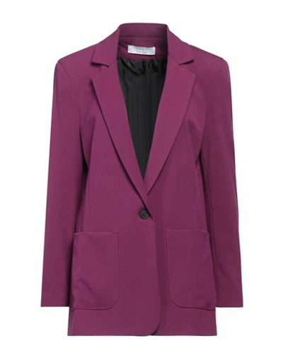 Kaos Woman Blazer Deep Purple Size 8 Polyester, Viscose, Elastane