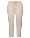 Mr Massimo Rebecchi Woman Pants Beige Size L Polyester, Elastane In Beige
