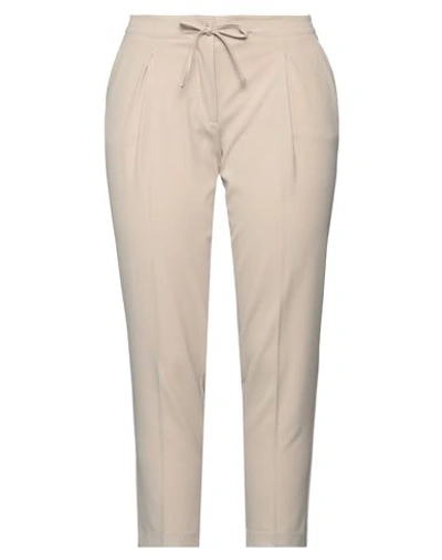 Mr Massimo Rebecchi Woman Cropped Pants Beige Size L Polyester, Elastane