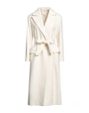 Annie P . Woman Coat Ivory Size 2 Virgin Wool, Polyamide, Cashmere In White