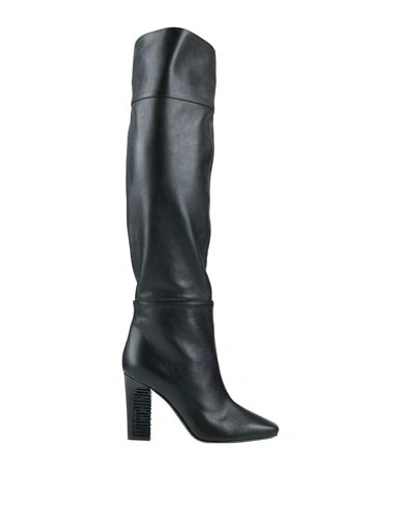 Moschino Woman Knee Boots Black Size 7 Soft Leather