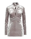 Isabel Marant Long Sleeved Gathered Chenille Top With Cutout In Beige