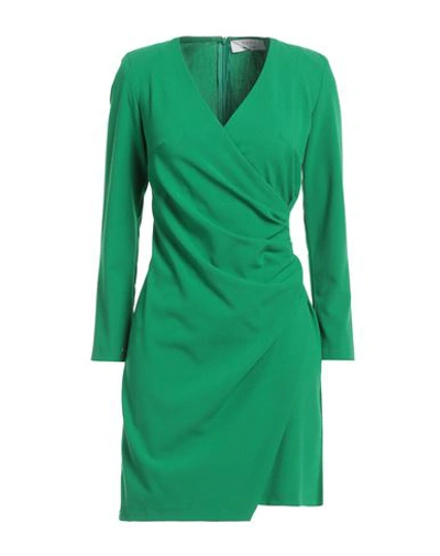 Kaos Woman Mini Dress Emerald Green Size 4 Polyester, Viscose, Elastane