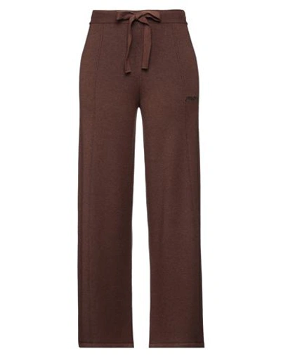 Hinnominate Woman Pants Cocoa Size L Viscose, Polyester, Polyamide In Brown