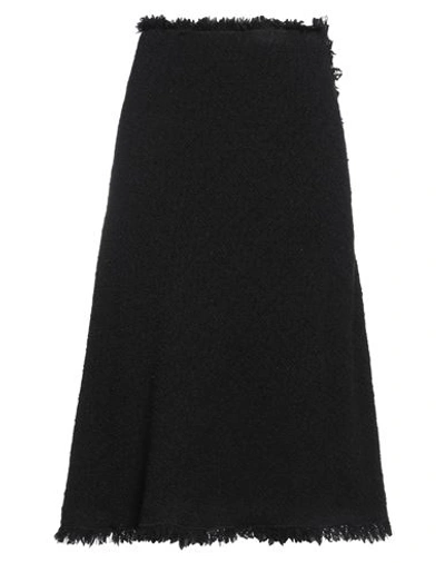 Alberta Ferretti Woman Midi Skirt Black Size 6 Virgin Wool, Polyamide, Silk