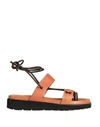 Ixos Woman Toe Strap Sandals Tan Size 9 Soft Leather In Brown