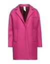 Annie P . Woman Coat Fuchsia Size 8 Virgin Wool In Pink
