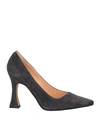 Roberto Festa Woman Pumps Lead Size 6.5 Soft Leather In Grey