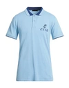 Exte Man Polo Shirt Azure Size Xxl Cotton In Blue