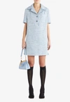 Etro Bouclé Mini Shirt Dress In Blue