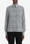 Etro Micro Floral Silk Button-front Shirt In Multicolor