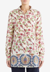Etro Berry Border-print Tunic Silk Shirt In Multicolor