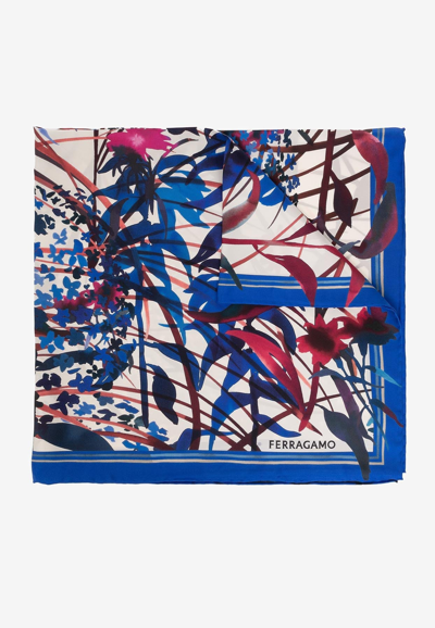 Ferragamo Floral Print Silk Scarf In Multicolor