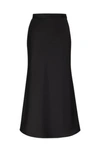 Hugo Boss Longline Slim-fit Pencil Skirt In Heavy Satin In Black