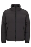 Hugo Boss Water-repellent Padded Bomber Jacket With Logo-print Underplacket In Dark Grey