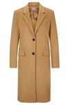 Hugo Boss Boss Catara Virgin Wool & Cashmere Coat In Beige