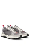 Hugo Mixed-material Trainers With Eva-rubber Outsole In Light Grey