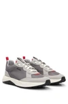 Hugo Boss Mixed-material Trainers With Eva-rubber Outsole In Light Grey