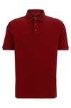 Hugo Boss Regular-fit Polo Shirt In Mercerized Italian Cotton In Red