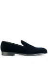 Dolce & Gabbana Velvet Slippers In Blue