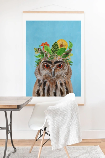 Deny Designs Coco De Paris Frida Kahlo Owl Art Print With Oak Hanger In Brown
