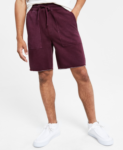 Sun + Stone Men's Nick Regular Fit Drawstring 8" Shorts, Created For Macy's In Dark Scarlet