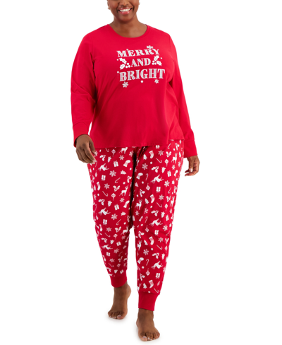 Family Pajamas Matching  Plus Size Mix It Merry & Bright Pajamas Set, Created For Macy's