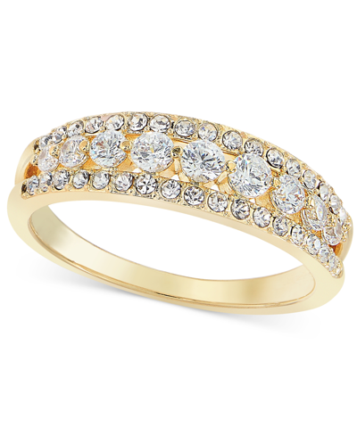Charter Club Gold-tone Crystal & Cubic Zirconia Band Ring, Created For Macy's