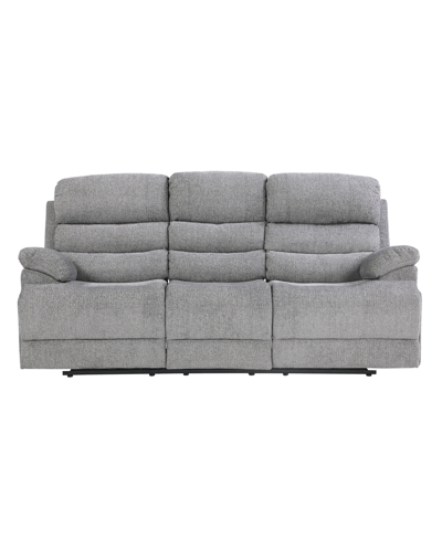 Homelegance White Label Cruz Power 84" Double Reclining Sofa With Power Headrests And Usb Port In Dark Gray