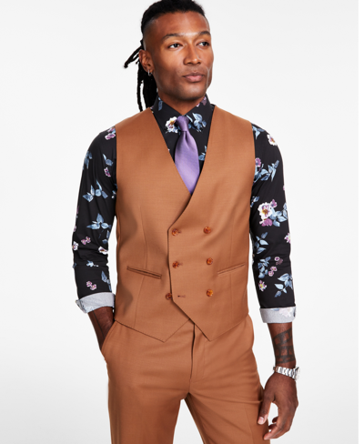 Tayion Collection Men's Classic-fit Copper Suit Separates Vest