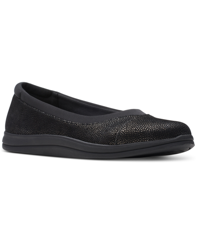 Clarks Women's Breeze Ayla Round-toe Slip-on Flats In Black Interest