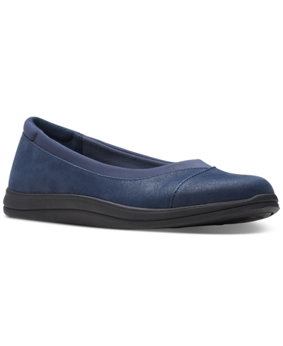 Clarks Women's Breeze Ayla Round-toe Slip-on Flats In Navy