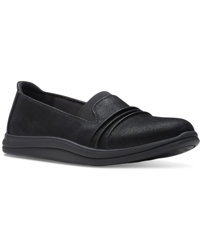 Clarks Kayleigh Charm Womens Slip On Laceless Flats Shoes In Black