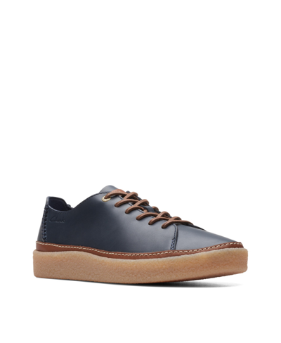 Clarks Men's Collection Oakpark Leather Low Top Casual Shoes In Navy Leather