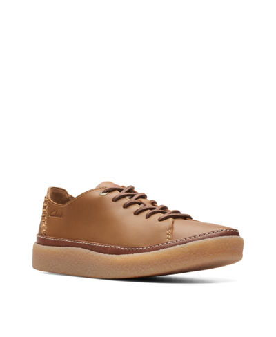Clarks Men's Collection Oakpark Leather Low Top Casual Shoes In Tan Leather