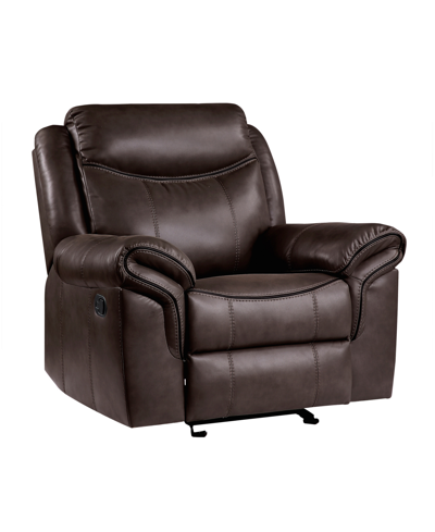 Homelegance White Label Calico 42" Glider Reclining Chair In Dark Brown